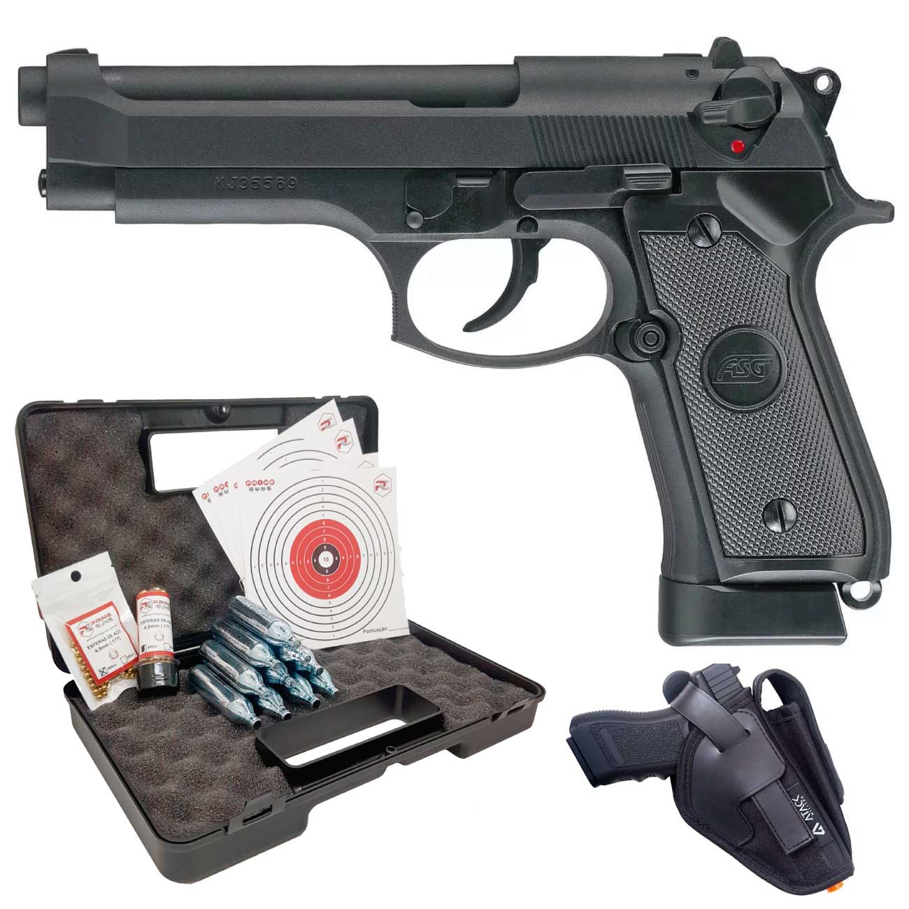 Pistola Co2 Blowback Full Metal Asg Bersa X9 Classic + Kit