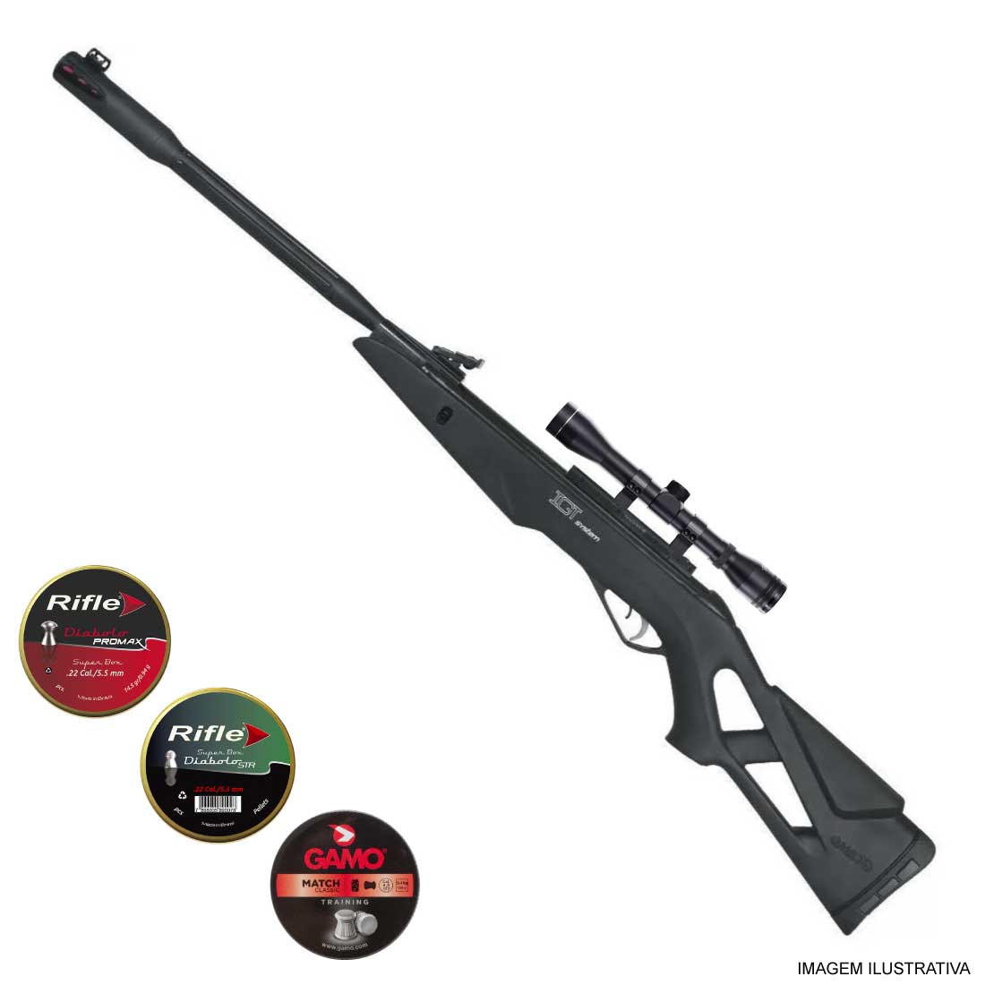 Carabina Gamo Whisper Fusion Gás Ram IGT 5,5mm + Luneta | Prime Guns