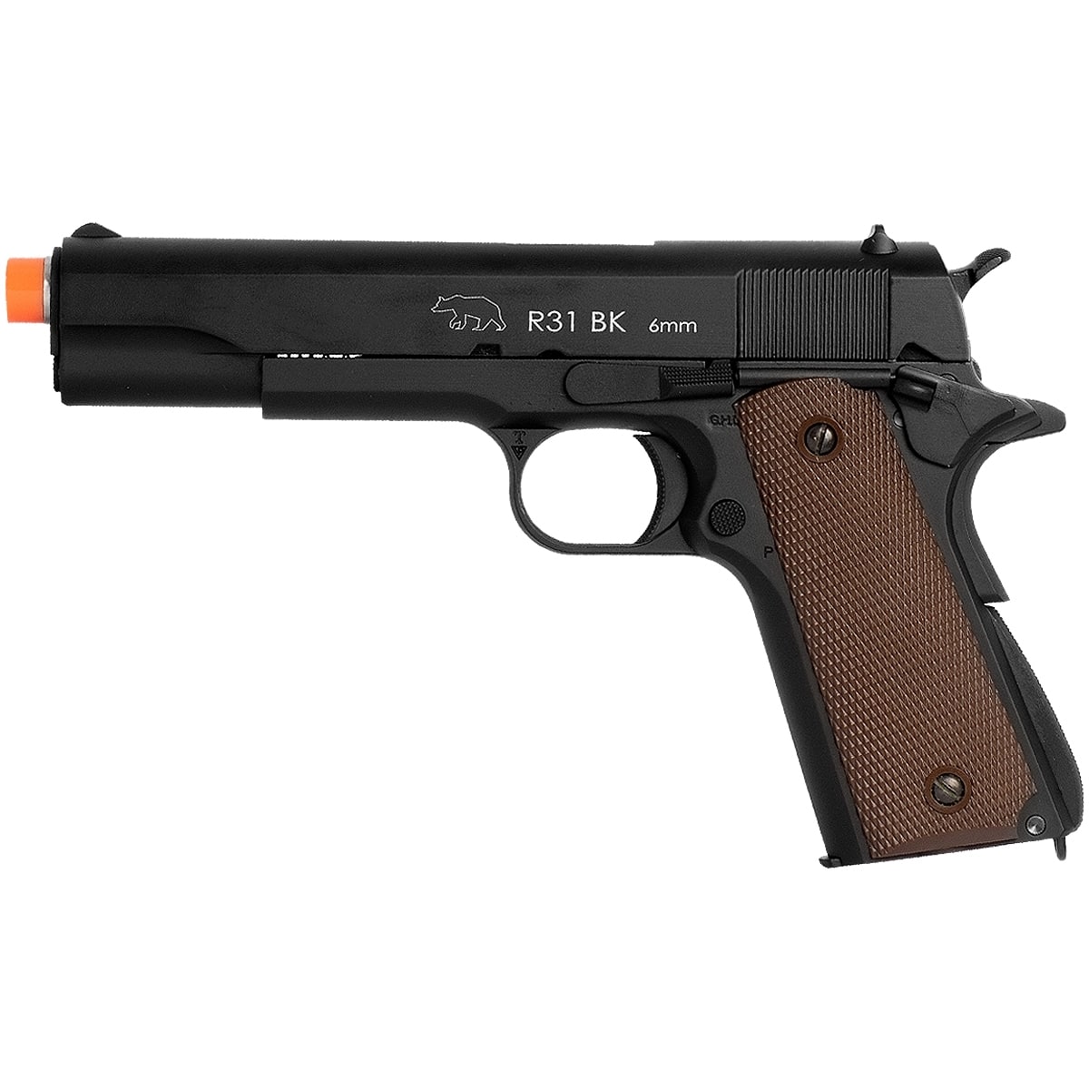 Arminha Pistola Rifle Major Combat Preta Faz Som Faísca 26cm