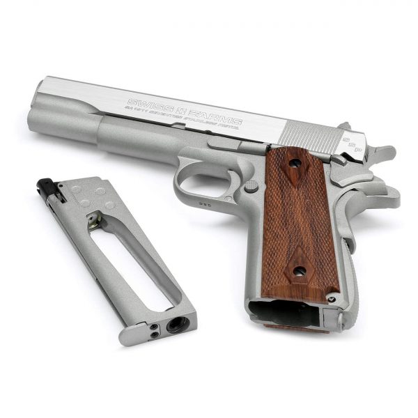 Pistola Airgun SA 1911 Cromada BlowBack 4,5mm Co2 Kit