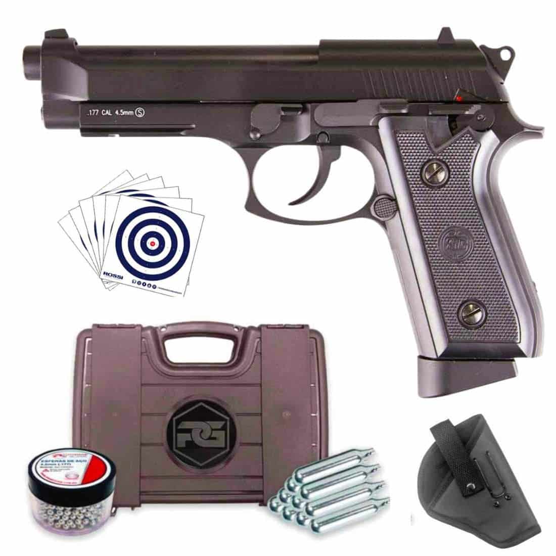 Pistola de Brinquedo Beretta M9 + Silicone + Alvo